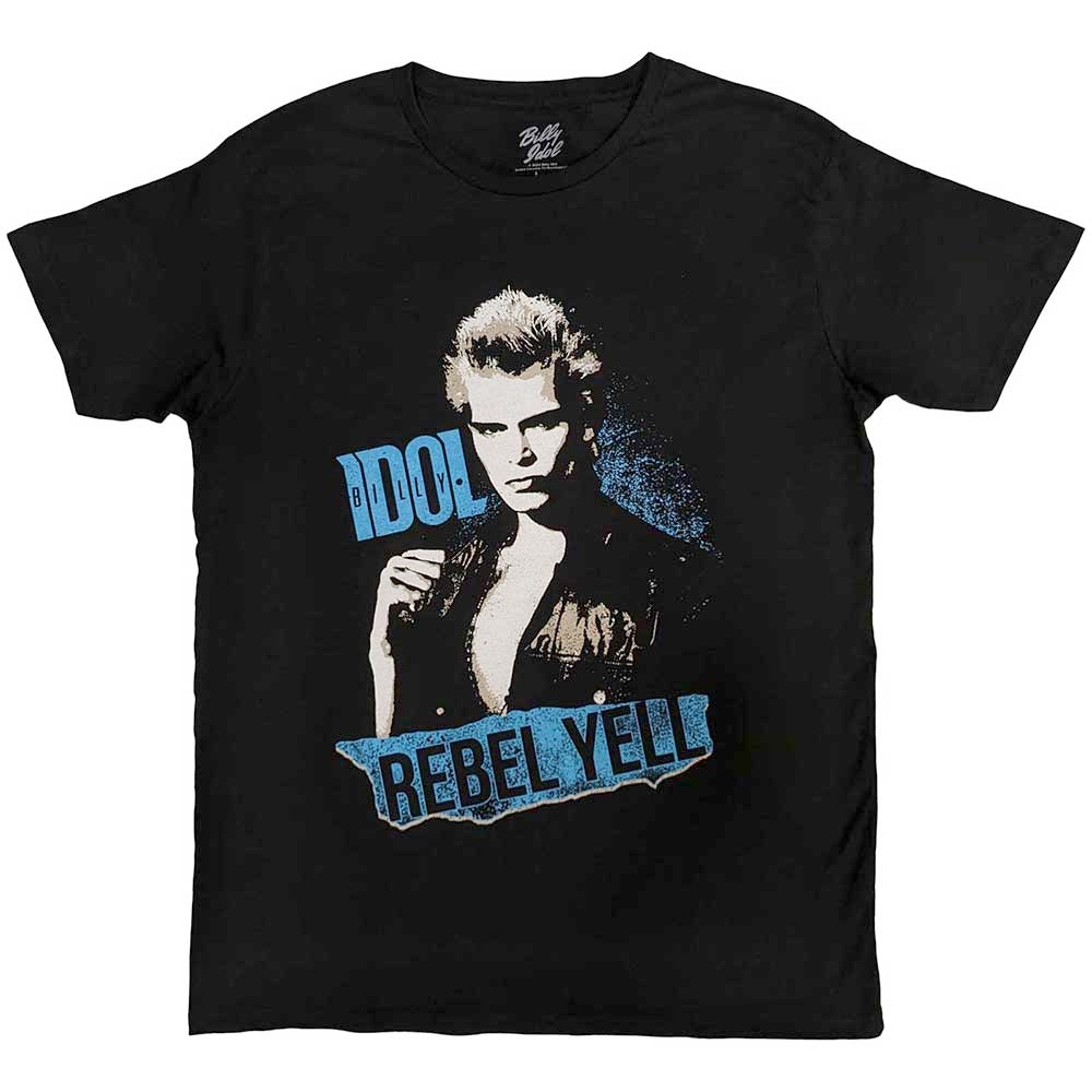 Billy Idol - Rebel Yell Blue Heren Tshirt - Zwart